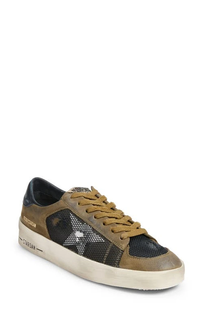 Golden Goose Stardan Mixed Media Sneaker in Black/Military Green/White at Nordstrom, Size 10Us