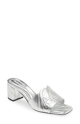 Alexander McQueen Seal Slide Sandal Silver at Nordstrom,