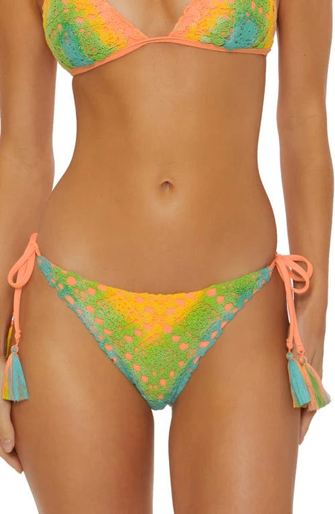 Isabella Rose Harmony Lace Side Tie Bikini Bottoms Yellow Multi at Nordstrom,