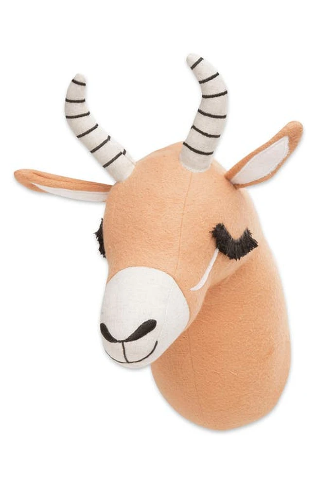 CRANE BABY Safari Animal Plush Head Wall Art in Brown Antelope at Nordstrom