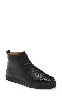 Christian Louboutin Lou Spikes High Top Sneaker Black at Nordstrom,