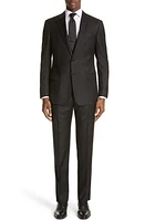 Emporio Armani Trim Fit Solid Wool Suit Black at Nordstrom, Us