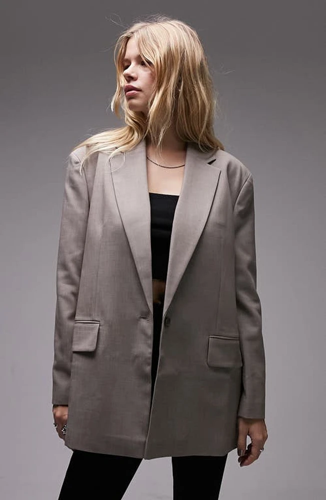 Topshop Tonic Oversize Blazer Tan at Nordstrom, Us