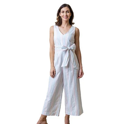 Hope & Henry Womens' Tie-Waist Wide Leg Jumpsuit in Pink at Nordstrom