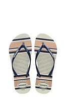 Havaianas Slim Nautical Flip Flop in Navy/Rose Gold/Navy at Nordstrom, Size 10 M