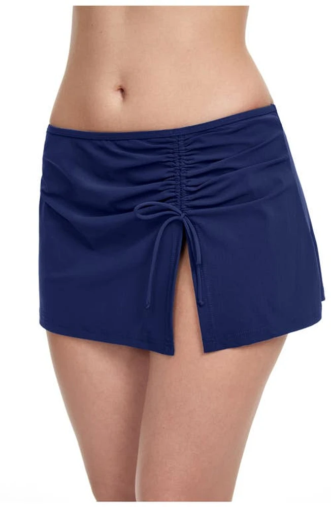 Profile By Gottex Tutti Frutti Side Slit Skirt Swim Bottom Navy at Nordstrom,