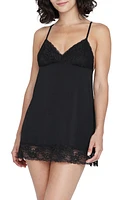 Skarlett Blue Obsessed Lace Trim Jersey Babydoll Chemise & Thong at Nordstrom,