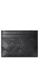 burberry Sandon Check Embossed Leather Card Case in Black at Nordstrom