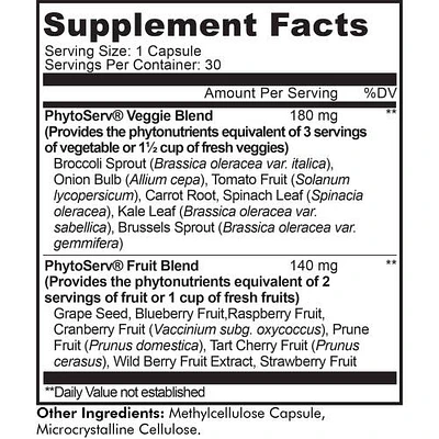 Codeage Instantfood Five a Day, 15 Fruits & Vegetables All-In-One Capsule, Whole Food Vegan Blend, 30 ct in White at Nordstrom