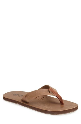 Reef 'Draftsmen' Leather Flip Flop Bronze Brown at Nordstrom,