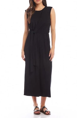 Karen Kane Tie Waist Midi Dress Black at Nordstrom,