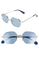 Polaroid 53mm Geometric Polarized Sunglasses in Gold/Blue at Nordstrom