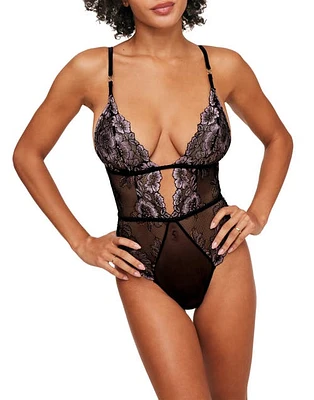 Adore Me Calissa Lace Bodysuit Lingerie Black at Nordstrom,