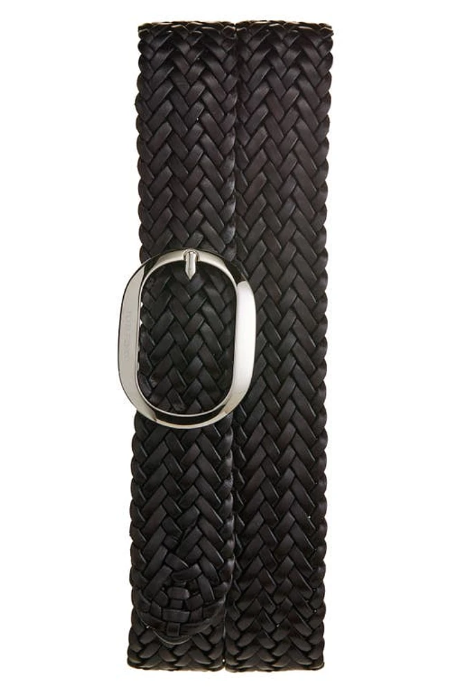 TOM FORD Oval Buckle Woven Belt Dark Brown at Nordstrom, Eu