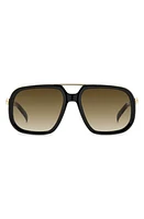 David Beckham Eyewear 57mm Square Sunglasses in Black Gold at Nordstrom