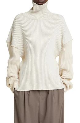 The Row Dua Cotton & Cashmere Rib Turtleneck Sweater at Nordstrom,