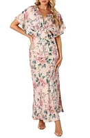 Petal & Pup Ricki Floral Satin Gown Pink at Nordstrom,