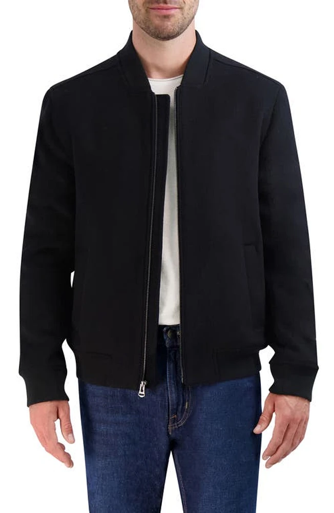 Cole Haan Wool Blend Bomber Jacket in Black at Nordstrom, Size Small