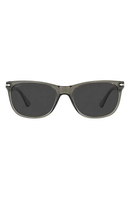 Persol 57mm Polarized Rectangular Sunglasses in Matte Black /Tort at Nordstrom