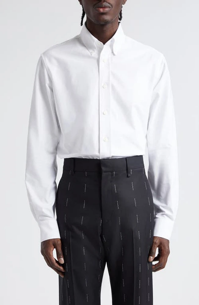 Givenchy Embroidered 4G Logo Cotton Button-Down Shirt White at Nordstrom, Eu