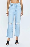 Pistola Cassie Ripped High Waist Crop Straight Leg Jeans Daytrip Distressed at Nordstrom,