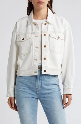 Madewell Crop Denim Jacket Tile White at Nordstrom,