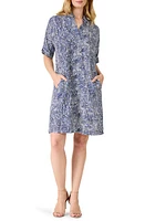 NIC+ZOE Dashing Dot Print Devon Shirtdress Indigo Multi at Nordstrom,