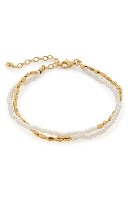 Monica Vinader Mini Nugget Beaded Seed Pearl Bracelet in 18Ct Gold Vermeil On Sterling at Nordstrom