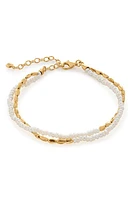 Monica Vinader Mini Nugget Beaded Seed Pearl Bracelet in 18Ct Gold Vermeil On Sterling at Nordstrom