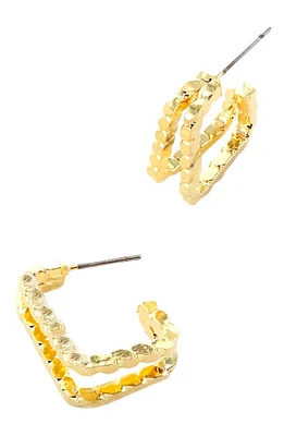 Panacea Small Rectangle Hoop Earrings in Gold at Nordstrom