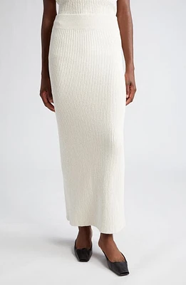 TOTEME Bouclé Rib Maxi Sweater Skirt Ecru at Nordstrom,