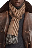 Ralph Lauren Purple Label Check Cashmere Scarf in Brown Multi at Nordstrom