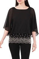 Chaus Embellished Border Top Black 001 at Nordstrom,