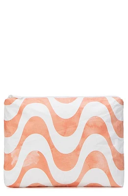 Aloha Collection Medium Water Resistant Tyvek Zip Pouch in Coral Splash at Nordstrom