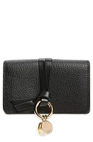 Chloé Alphabet Leather Card Case in 001 Black at Nordstrom