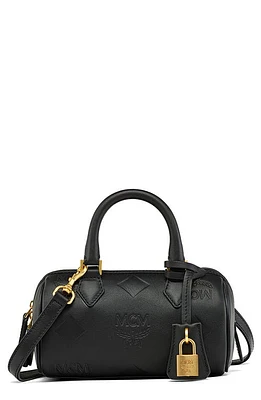 MCM Small Ella Boston Leather Satchel in Black at Nordstrom