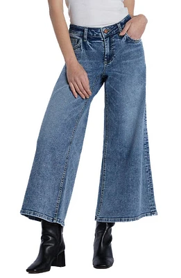 HINT OF BLU Mercy High Waist Crop Wide Leg Jeans Blue at Nordstrom,