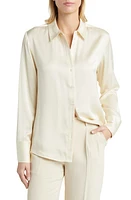 Nordstrom Satin Shirt Ivory Pristine at Nordstrom,