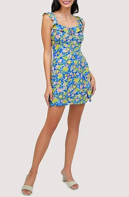 Lost + Wander Escapade Floral Minidress Blue-Multi at Nordstrom,