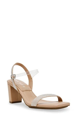 Anne Klein Jiselle Embellished Ankle Strap Sandal in Natural Crystal at Nordstrom, Size 8