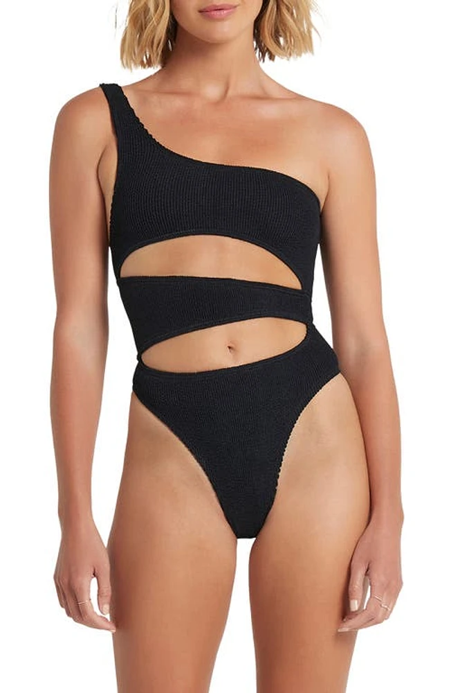 bond-eye Rico Cutout One-Shoulder One-Piece Swimsuit in Black Eco at Nordstrom