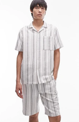 Topman Stripe Shorts Ecru at Nordstrom,