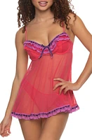 Black Bow 'Ruffles Galore' Underwire Chemise & Hipster Briefs at Nordstrom,