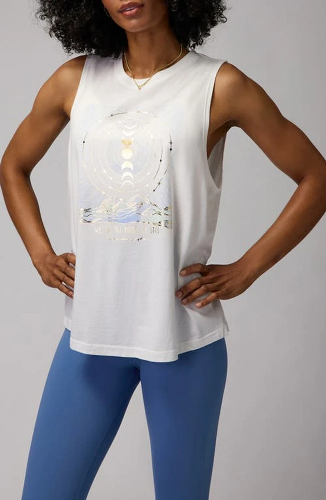 Spiritual Gangster Stars Jade Cotton Blend Muscle Tank White at Nordstrom,