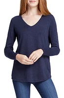 NIC+ZOE Vital V-Neck Sweater Dark Indigo at Nordstrom,