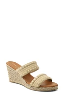 André Assous Nolita Raffia Wedge Slide Sandal Sand Fabric at Nordstrom,