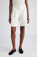 TOTEME Relaxed Organic Cotton Twill Shorts White at Nordstrom, Us