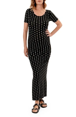 Nom Maternity Hugo Maxi Dress Polka Dot Black at Nordstrom,