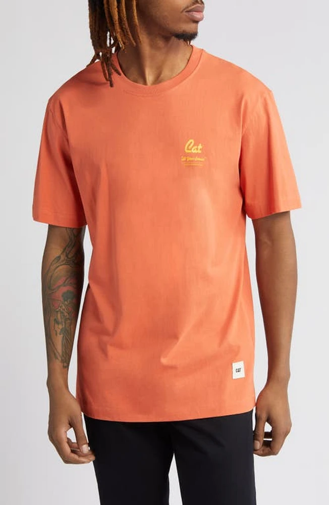 CAT WWR Service Graphic T-Shirt Orange Rust at Nordstrom,