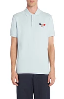 Moncler Logo Patch Cotton Piqué Polo Baby Blue at Nordstrom,